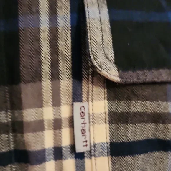 Carhartt Original Fit Plaid Flannel Shirt M - Picture 5 of 7